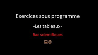 Exercices sous programme bac scientifiques [upl. by Ttennaej]