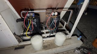 FIXING 15TON COPELAND SCROLL COMPRESSOR  R11 FLUSHING VACUUM REFRIGERANT CHARGING  PACKAGE UNIT💨 [upl. by Janice]