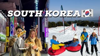 KOREA TRAVEL GUIDE 2023 Myeongdong Street Food  Sledding and Skiing at Vivaldi Park  PART 1 [upl. by Yggam]