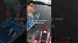 would you let me backflip over you jetski paddleboarding sendit backflip flip 2stroke lake [upl. by Yanej]