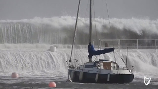 VIDEO Incredible footage shows raging waves smashing Howth harbour [upl. by Htebazileyram644]