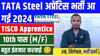 TATA Steel Apprentice Recruitment 2024  TISCO Apprentice 202324  Tata Apprentice Eligibility 2024 [upl. by Dnomyar]