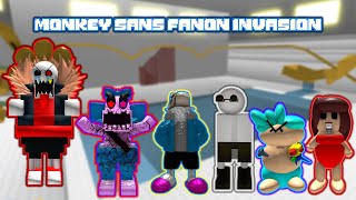 Monkey Sans Fanon Invasion  Fanon Monkey Fell Weak HyperDust FanonSwap Science and Burrito Sans [upl. by Gnilyarg]