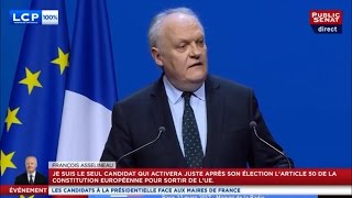 François ASSELINEAU  Invité de lAssociation des Maires de France  LCP amp Public Sénat  22032017 [upl. by Niboc]