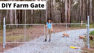 DIY Steel Farm Gate Installation amp Costs  EzyPipe Strainer Posts [upl. by Hamlin]