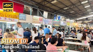 BANGKOK Silom Soi 10 quotExploring Bangkok Food Paradise During Lunch Timequot  Thailand 4K HDR [upl. by Einafpets420]