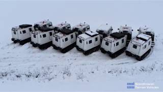 Six renovated BV206 in winter landscape [upl. by Nosyaj]