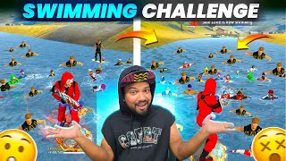 FREE FIRE SWIMMING COMPETITION  FUNNY MOMENTS IN ROOM  TELUGU GAMING ZONE [upl. by Nalyorf]