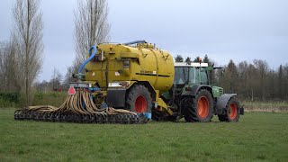 Fendt Favorit 515C Turboshift met getrokken TerraGator mesttank 2020 [upl. by Krid]