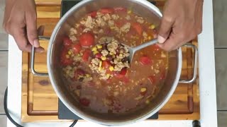 Quick Easy Taco Soup recipe makes 10 bowls and budget friendly [upl. by Ennayelsel]