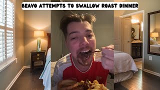 Beavo Attempts To Swallow Roast Dinner tiktok roastdinner bigup [upl. by Izzy]