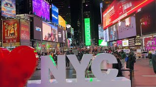 New York  Walk through Times Square Night 4K [upl. by Leveridge425]