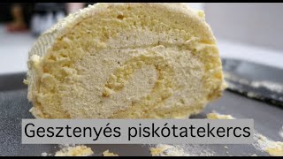 Karácsonyi sütögetés  Gesztenyés piskótatekercs [upl. by Oraneg]