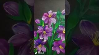 Beautiful tricolour flower painting shorts viral trendingsong ytshorts shortsfeed [upl. by Ellennod]