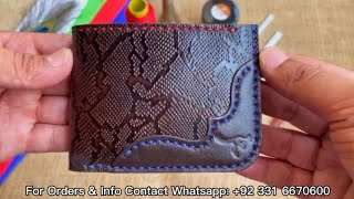 Handcrafted Snake Chocolate Brown Genuine Leather Bifold Wallet  Sarkar Leather Sialkot [upl. by Alten382]