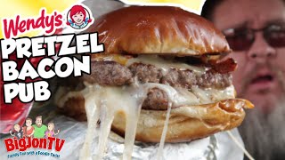 Pretzel Bacon Pub Cheeseburger NEW Wendys  Drive Thru Thursday [upl. by Yrogiarc414]