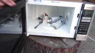 Spray Paint Cans in the Microwave [upl. by Lovich]