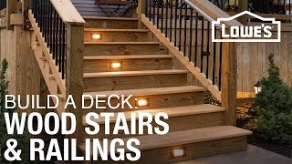 How To Build a Deck  Wood Stairs amp Railings 4 of 5 [upl. by Svetlana]