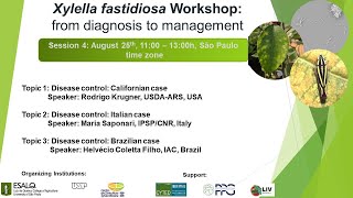 Xylella fastidiosa Workshop from diagnosis to management  Session 4  August 25 [upl. by Medin]