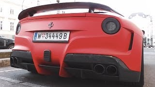 Novitec Ferrari F12 NLargo  LOUD Start Up Sound amp little Acceleration [upl. by Enom]