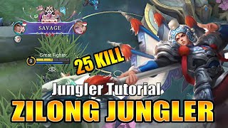 SAVAGE 25 Kills Zilong Jungler Critical Build Zilong Insane Damage  Build Top 1 Global Zilong [upl. by Moss]