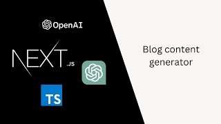 App to generate blog content using GPT 35 API  Chat GPT  Next 13  TypeScript  OpenAI [upl. by Wemolohtrab]