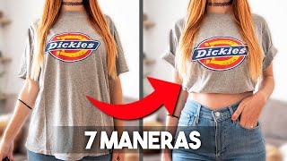 Cómo convertir una CAMISETA en CROP TOP sin cortar 👚✅ 7 Maneras [upl. by Eaneg]