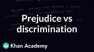 Prejudice vs discrimination  Individuals and Society  MCAT  Khan Academy [upl. by Alvie]