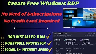 Free RdpHow to create free rdpGet Free Rdp for windowsRdp server [upl. by Husein]