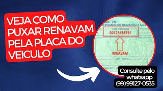 como puxar o renavam pela placa do veiculo consulta veicular pela placa motor chassi renavam [upl. by Enirac146]