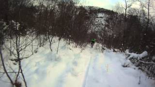 Snowy mountain bike ride around Bergen Norway Myrdalsvatnet [upl. by Penrose]