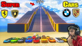 Powerful Super Cars🚀 Vs Extreme🔥Mega Ramp Drag Race GTA 5 [upl. by Isiad]