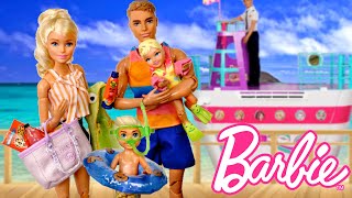 Barbie amp Ken Doll Family Summer Vacation Airport Routine [upl. by Akinnor]