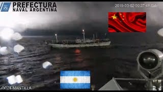 ULTIMO MOMENTO PREFECTURA ARGENTINA ABRE FUEGO A BARCO CHINO PESQUERO [upl. by Biagio]