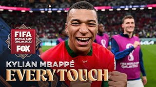 Kylian Mbappé Every touch in Frances 2022 FIFA World Cup semifinal victory over Morocco [upl. by Aicitan]