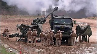 Marines Fire 120mm Mortar amp M777 Howitzer [upl. by Affer234]