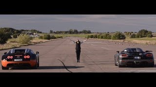 UNCUT RACE Koenigsegg Agera R vs Bugatti Veyron 164 Grand Sport Vitesse STANDING START [upl. by Marybella]