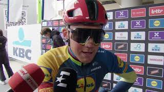 Mads Pedersen  Interview at the start  Dwars door Vlaanderen 2024 [upl. by Evania]