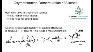 Oxymercuration Demercuration Alkene Hydration [upl. by Edrahs]