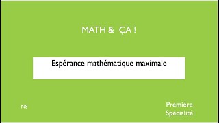 Espérance mathématique maximale [upl. by Braasch]