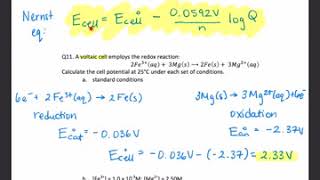 Calculating the cell potential at nonstandard conditions [upl. by Urian]