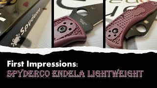 SPRINT RUN Spyderco Endela LW  Burgundy FRN  Micro Melt PD 1 [upl. by Ormand]