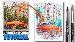 URBAN SKETCHING Tutorial  Simple Step By Step For Beginners [upl. by Blondie]