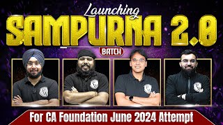 CA Foundation June 2024 Sampurna 20 Batch Launch 🔥  CA Wallah by PW [upl. by Walther716]