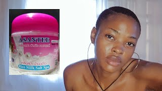 Best body scrub for glowing skin Asantee Rice Milk Salt Spa Scrub [upl. by Effy]