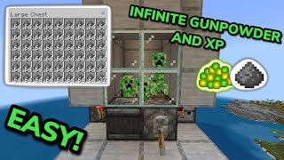 SIMPLE 121 CREEPER FARM TUTORIAL in Minecraft Bedrock MCPEXboxPSSwitchPC [upl. by Orenid364]