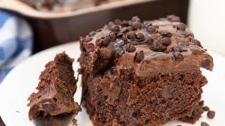 Chocolate Poke Cake Recipe  SO chocolatey So moist [upl. by Phipps]