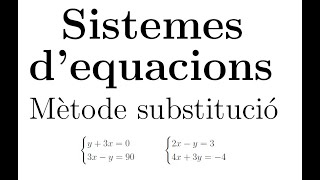 Sistemes dequacions Mètode de substitució  Part 1 [upl. by Navnod]