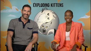 Tom Ellis amp Sasheer Zamata Interview EXPLODING KITTENS Netflix Tom Talks TELL ME LIES Season 2 [upl. by Idnahs]