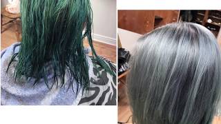 BLUE TO SILVER HAIR  Timelapse [upl. by Assirroc]